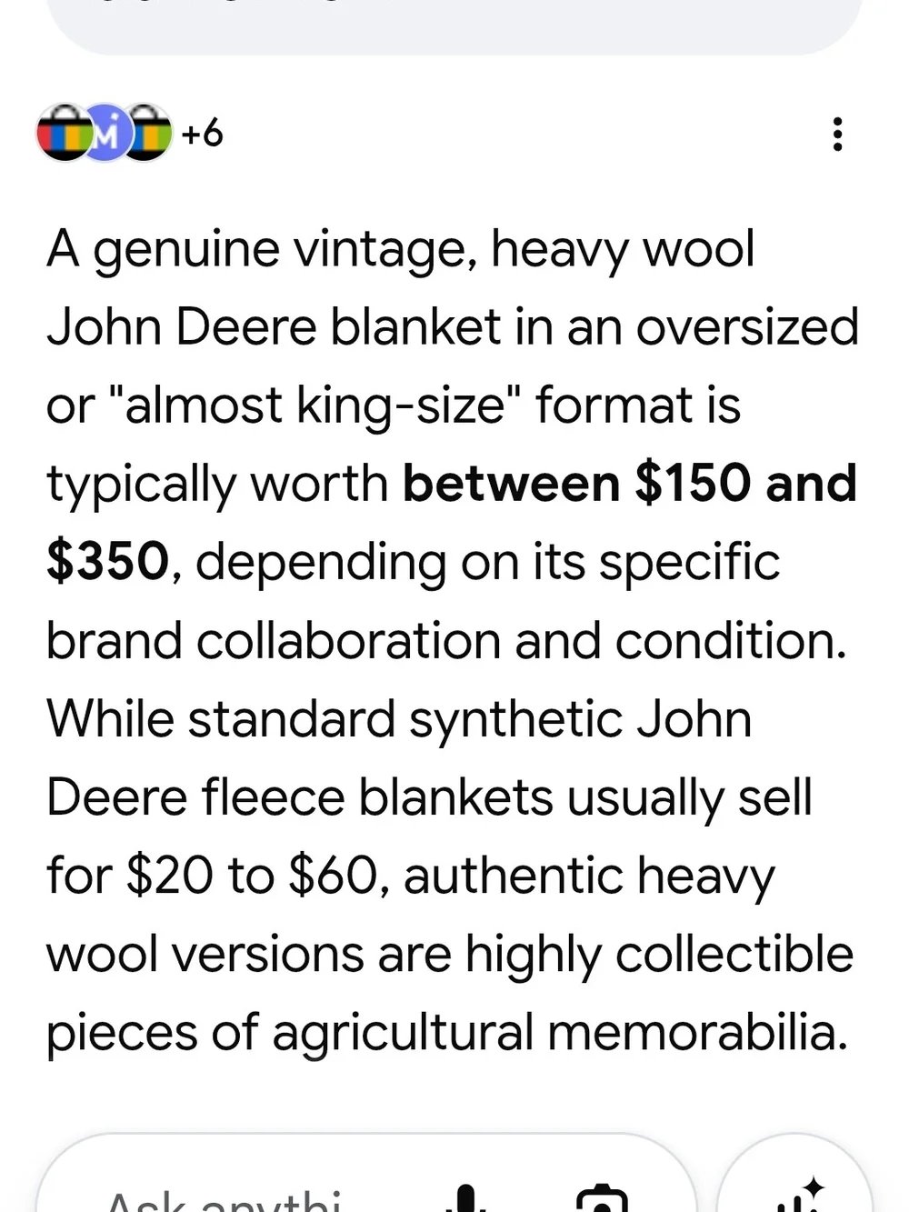 Vintage Wool Blend John Deere Green and Yellow Logo Fleece Throw